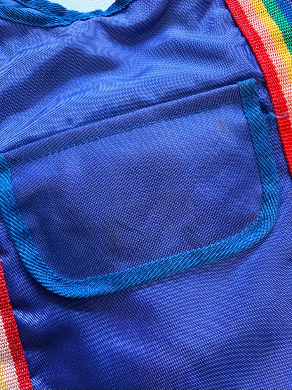 Vintage Hawaii Rainbow Stripe Tote Bag Purple Nylon 80s 90s Beach Travel gym - Picture 7 of 10